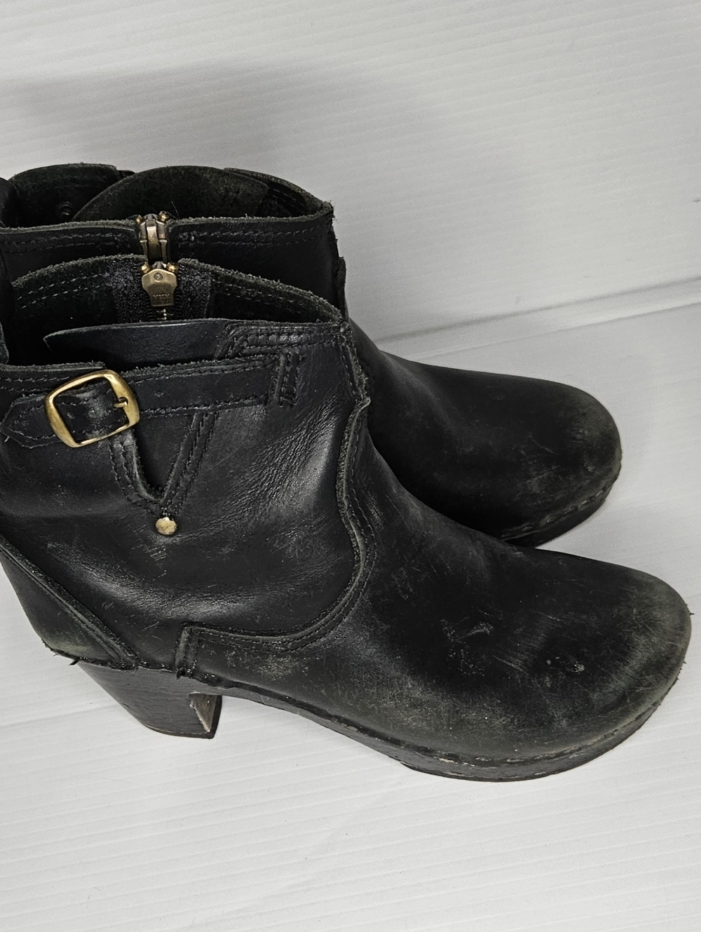 No. 6 Clog Boots Size 38 Leather Platform Ankle Boot Classic Minimalist - Picture 5 of 13